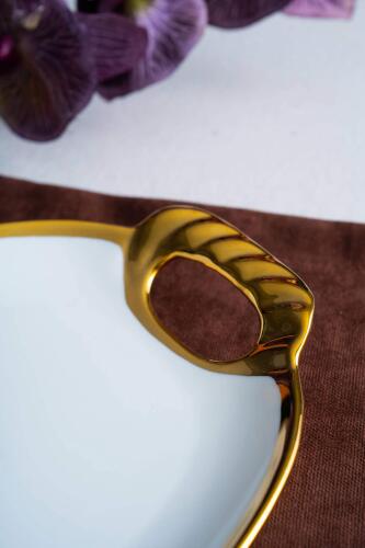 Arven Oval Gold Sunum Tepsisi - 41 cm - 7