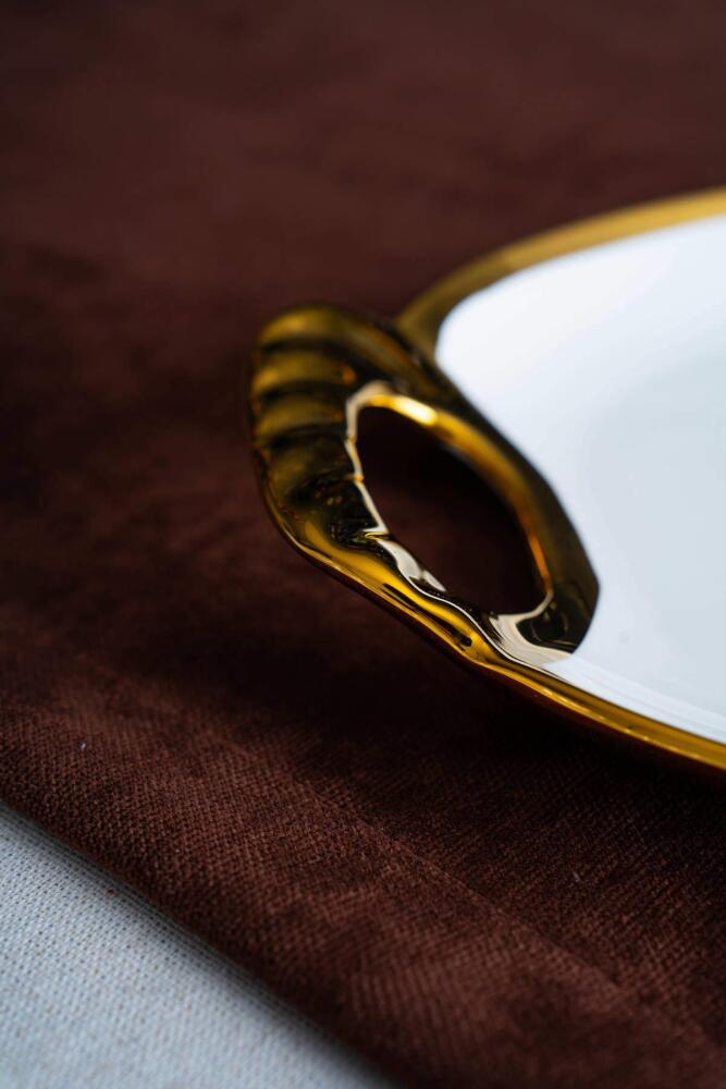 Arven Oval Gold Sunum Tepsisi - 41 cm - 8