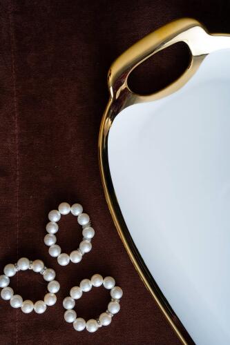 Arven Oval Gold Sunum Tepsisi - 41 cm - 9