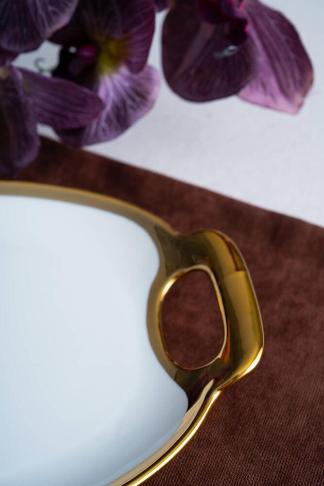 Arven Oval Gold Sunum Tepsisi - 41 cm - 10