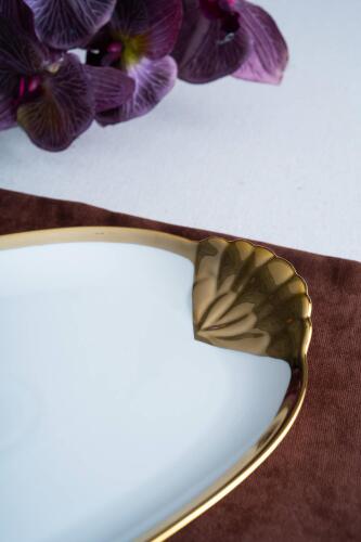 Arven Oval Gold Sunum Tepsisi - 45 cm - 16