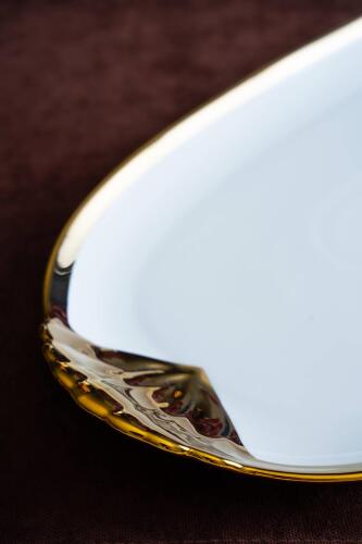 Arven Oval Gold Sunum Tepsisi - 45 cm - 18