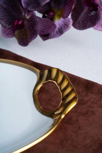 Arven Oval Gold Sunum Tepsisi - 45 cm - 10