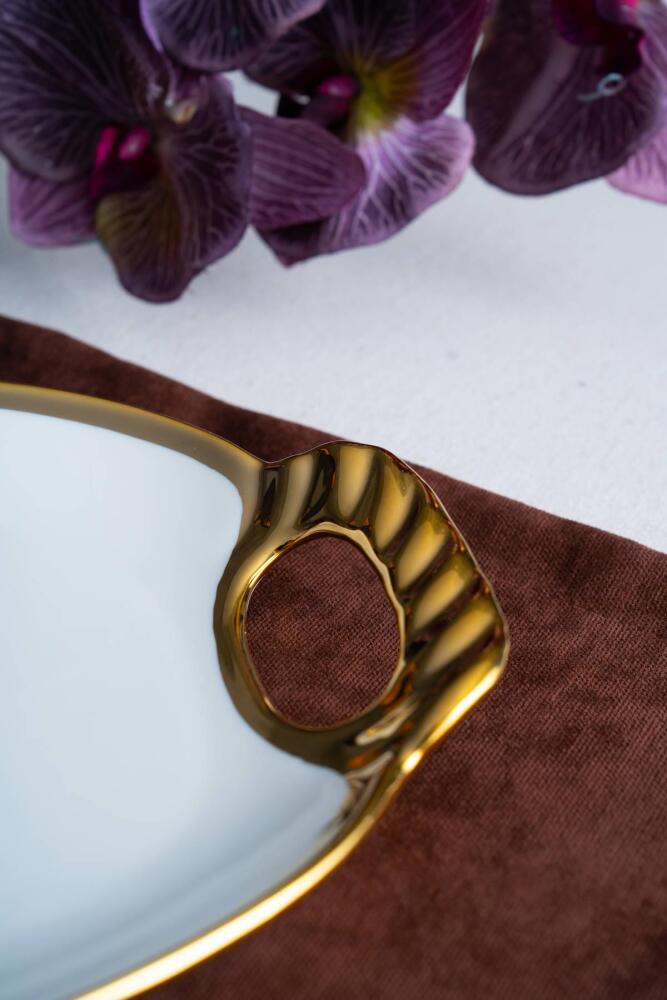 Arven Oval Gold Sunum Tepsisi - 45 cm - 10