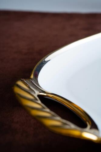Arven Oval Gold Sunum Tepsisi - 45 cm - 12