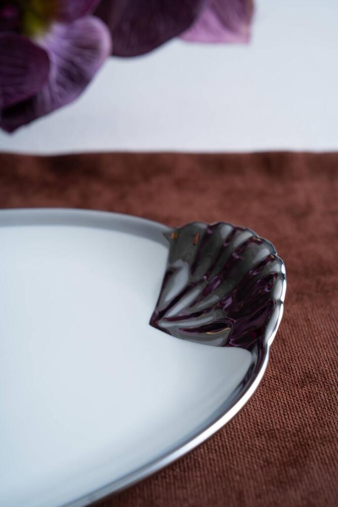 Arven Oval Silver Sunum Tepsisi - 33 cm - 2