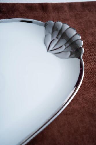 Arven Oval Silver Sunum Tepsisi - 41 cm - 5