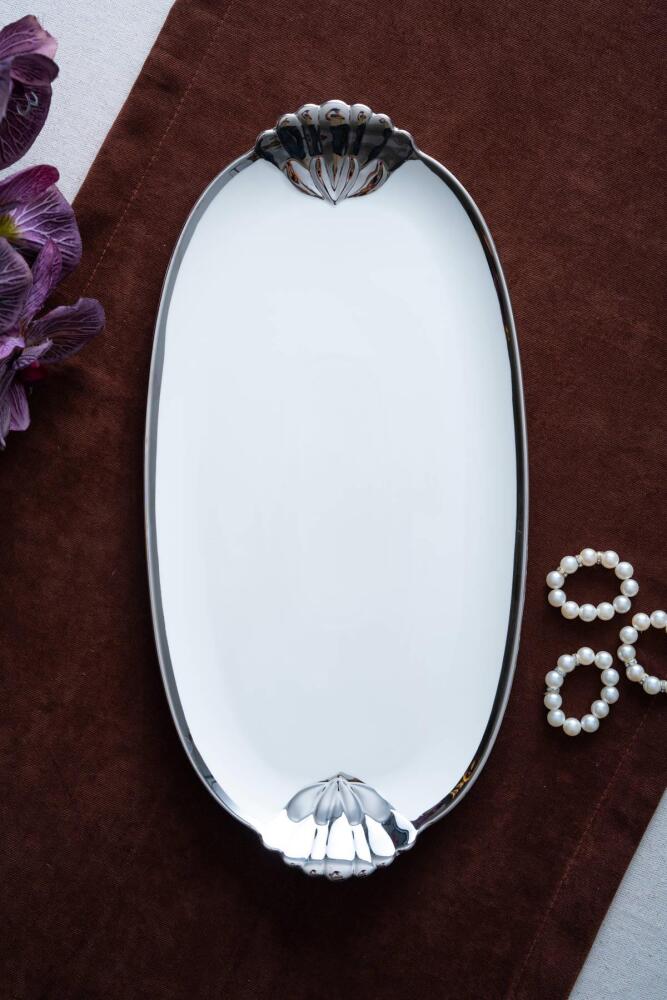 Arven Oval Silver Sunum Tepsisi - 41 cm - 12