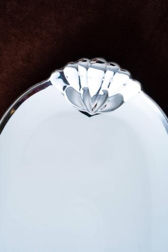 Arven Oval Silver Sunum Tepsisi - 41 cm - 16