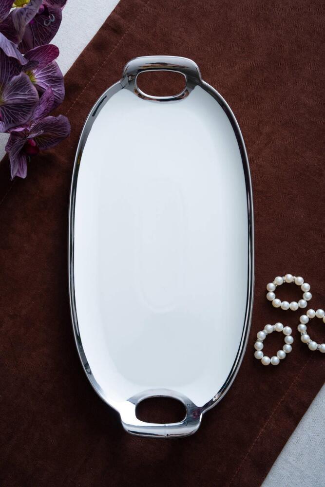 Arven Oval Silver Sunum Tepsisi - 41 cm - 2