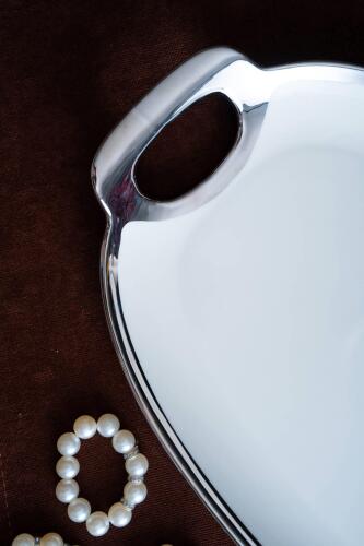 Arven Oval Silver Sunum Tepsisi - 41 cm - 11