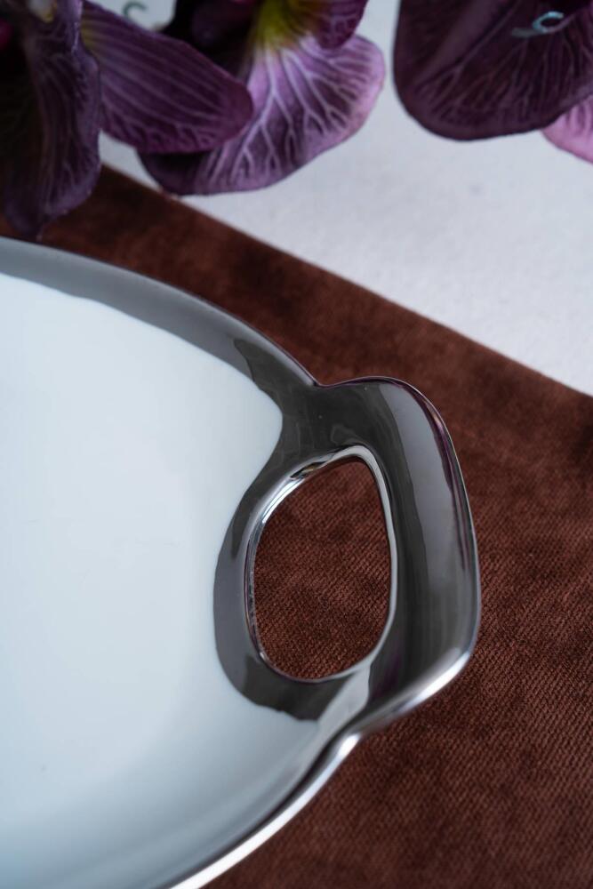 Arven Oval Silver Sunum Tepsisi - 41 cm - 12
