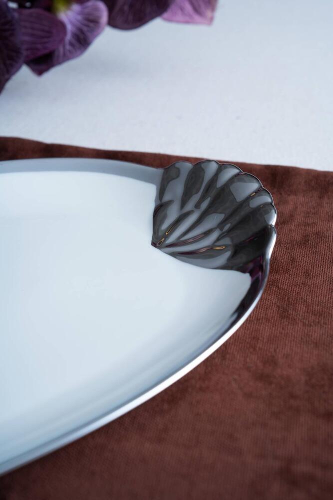 Arven Oval Silver Sunum Tepsisi - 45 cm - 4