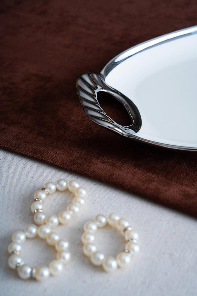 Arven Oval Silver Sunum Tepsisi - 45 cm - 8