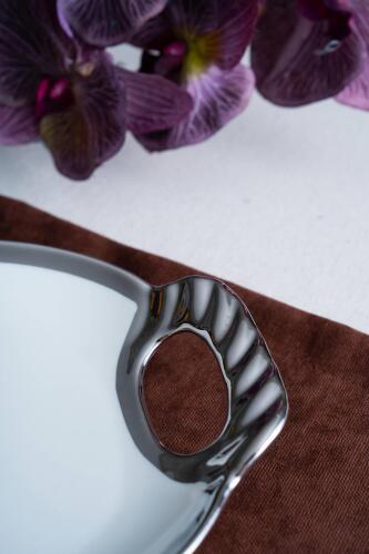 Arven Oval Silver Sunum Tepsisi - 45 cm - 9