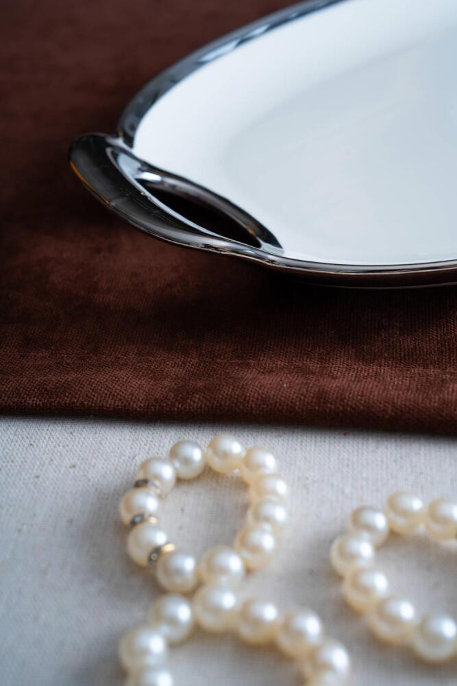 Arven Oval Silver Sunum Tepsisi - 45 cm - 4