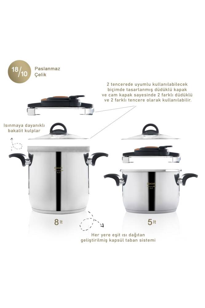 Aspen Düdüklü Tencere Seti 5+8 Litre - 2