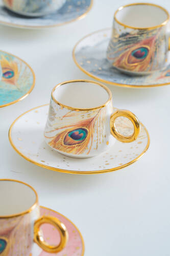 Astera 6 Kişilik Porselen Kahve Fincan Takımı - 90 ml - 3