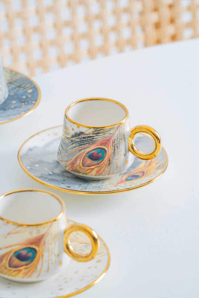 Astera 6 Kişilik Porselen Kahve Fincan Takımı - 90 ml - 4