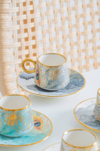 Astera 6 Kişilik Porselen Kahve Fincan Takımı - 90 ml - 5