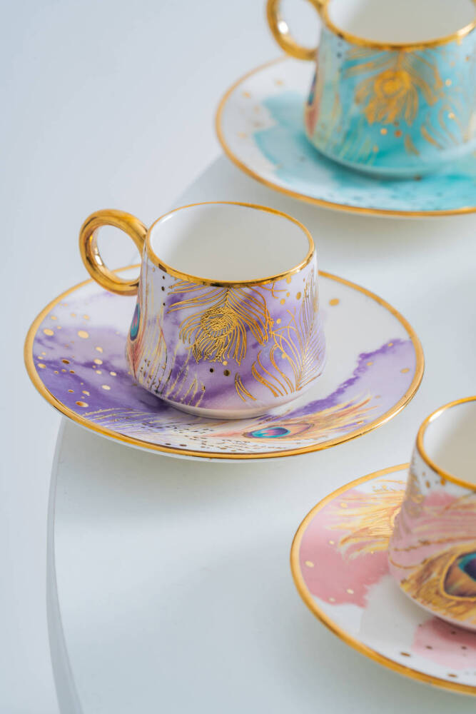 Astera 6 Kişilik Porselen Kahve Fincan Takımı - 90 ml - 7