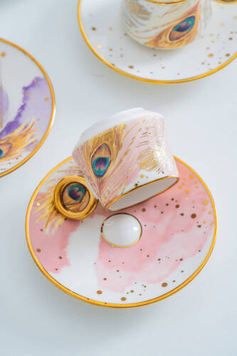 Astera 6 Kişilik Porselen Kahve Fincan Takımı - 90 ml - 8