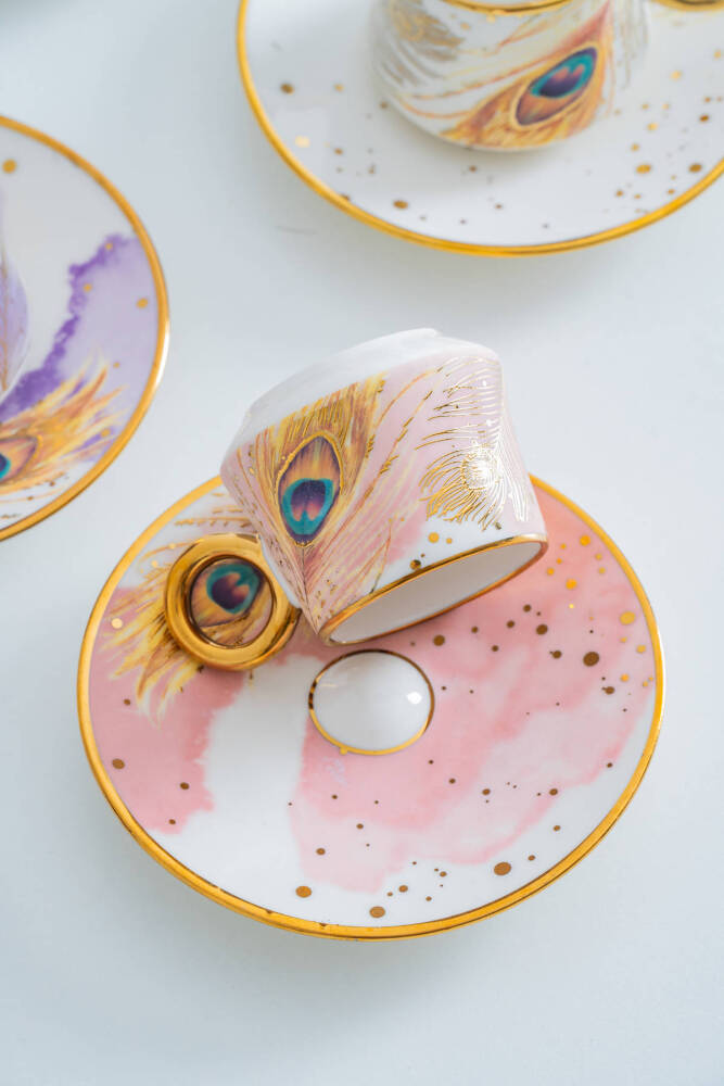 Astera 6 Kişilik Porselen Kahve Fincan Takımı - 90 ml - 8