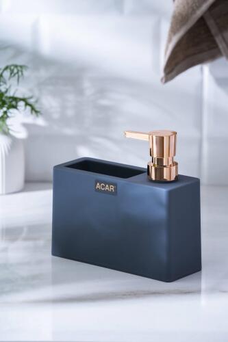 Astoria Akrilik Sünger Hazneli Sıvı Sabunluk - Gri/Bronz - 1