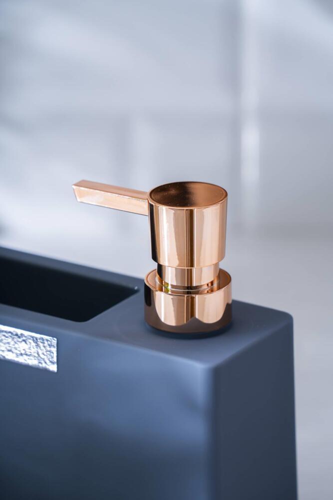 Astoria Akrilik Sünger Hazneli Sıvı Sabunluk - Gri/Bronz - 2