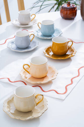 Attis 6 Kişilik Kahve Fincan Takımı - 90 ml - Acar