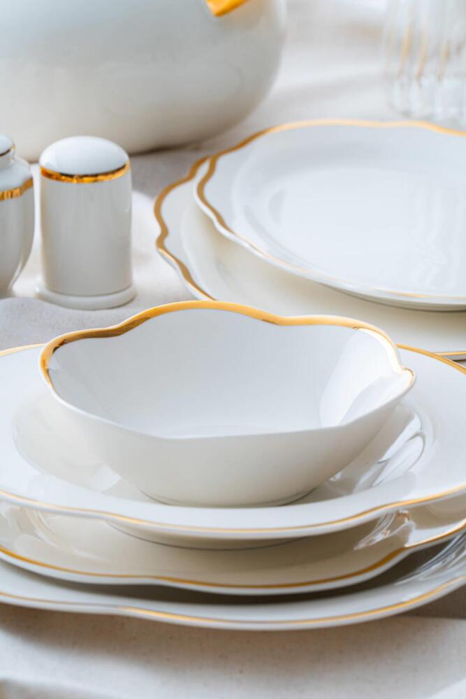 Aveline 12 Kişilik 60 Parça Porselen Yemek Takımı - Gold - 2