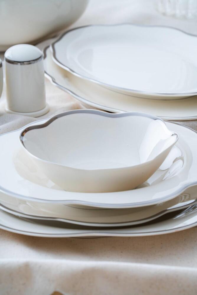 Aveline 12 Kişilik 60 Parça Porselen Yemek Takımı - Silver - 2