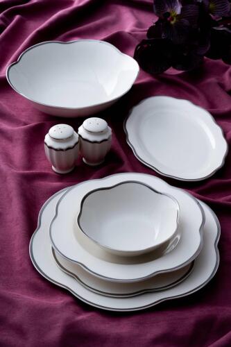 Aveline 6 Kişilik 29 Parça Porselen Yemek Takımı - Silver - Acar