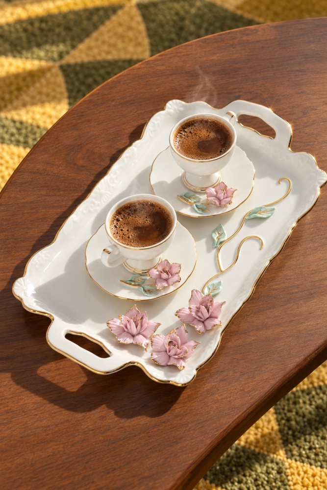 Avery 2 Kişilik Porselen Kahve Fincan Takımı - 90 ml - 1