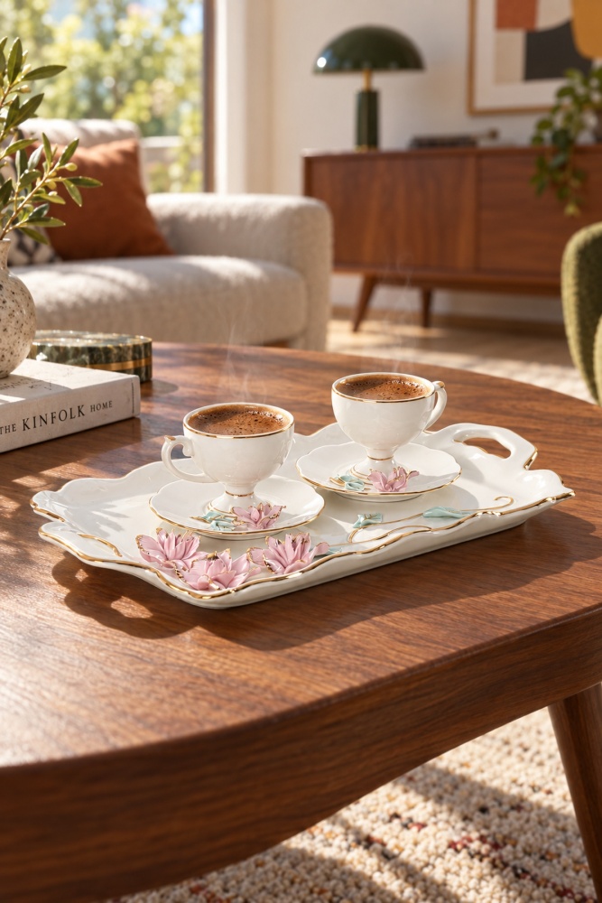 Avery 2 Kişilik Porselen Kahve Fincan Takımı - 90 ml - 2