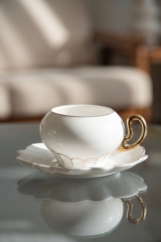 Bailey 6 Kişilik Porselen Kahve Fincan Takımı Gold - 100 ml - 2