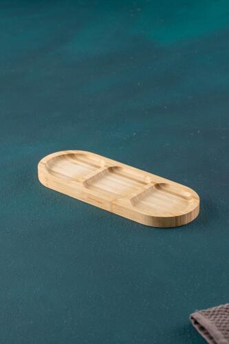 Bamboo 3 Compared Presentation Plate - 25 Cm - Acar
