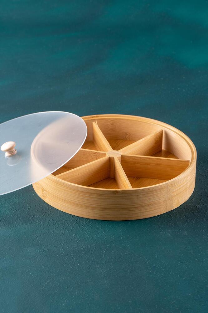 Bamboo 6 Compartment Storage Box - 2