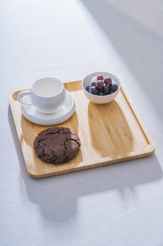 Bamboo Square Plate - 25 Cm - 4
