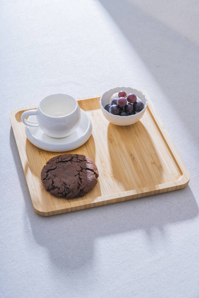 Bamboo Square Plate - 25 Cm - 4