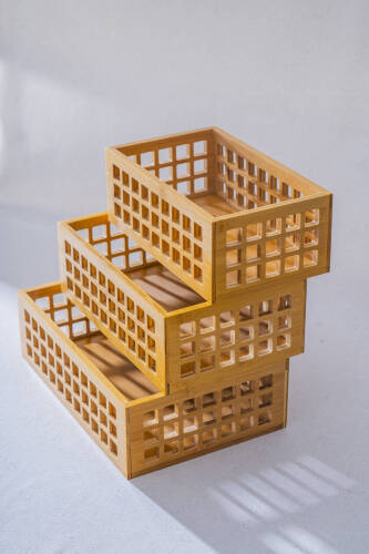 Bambu 3 lü Dikdörtgen Organizer Kutu - Acar