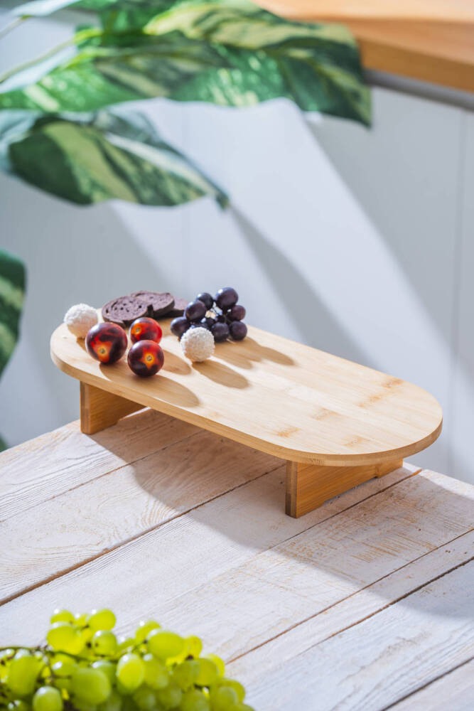 Bambu Ayaklı Oval Sunumluk - 39.5 cm - 4