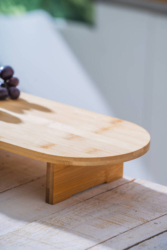 Bambu Ayaklı Oval Sunumluk - 39.5 cm - 5
