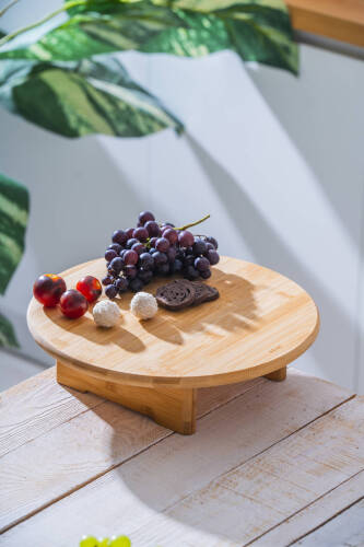 Bambu Ayaklı Yuvarlak Sunumluk - 32 cm - 4