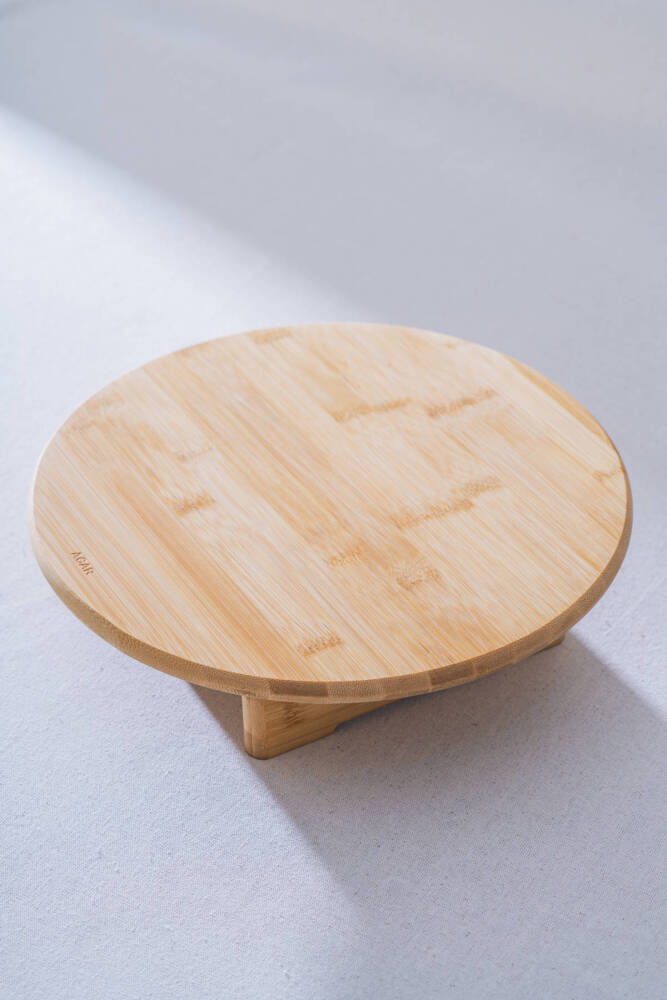 Bambu Ayaklı Yuvarlak Sunumluk - 32 cm - 1