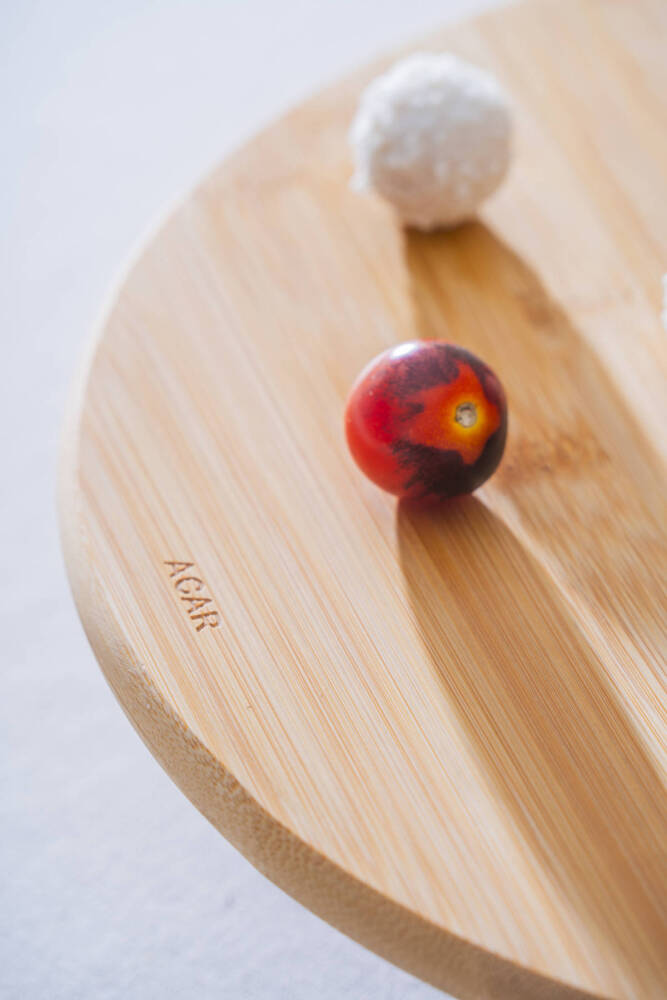 Bambu Ayaklı Yuvarlak Sunumluk - 32 cm - 3