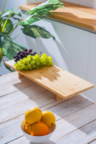 Bambu Dikdörtgen Ayaklı Sunumluk - 49.5 cm - 1