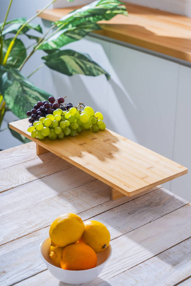 Bambu Dikdörtgen Ayaklı Sunumluk - 49.5 cm - 1