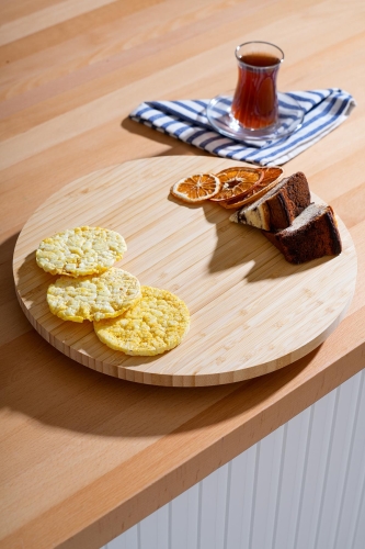 Bambu Döner Mekanizmalı Sunum Tabak - 35 cm - Acar