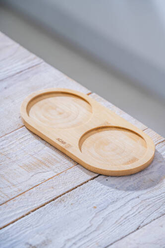 Bambu İki Bölmeli Sunumluk - 19.5 cm - 1